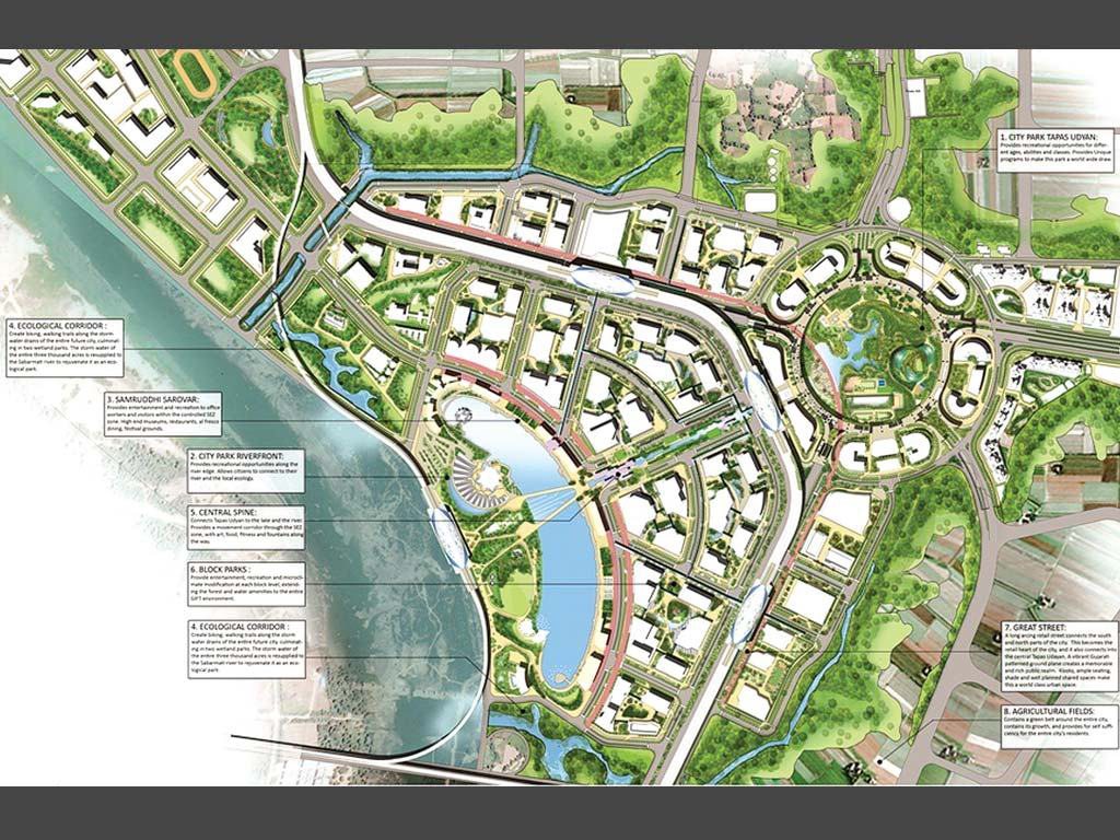 GIFT City masterplan, aerial context